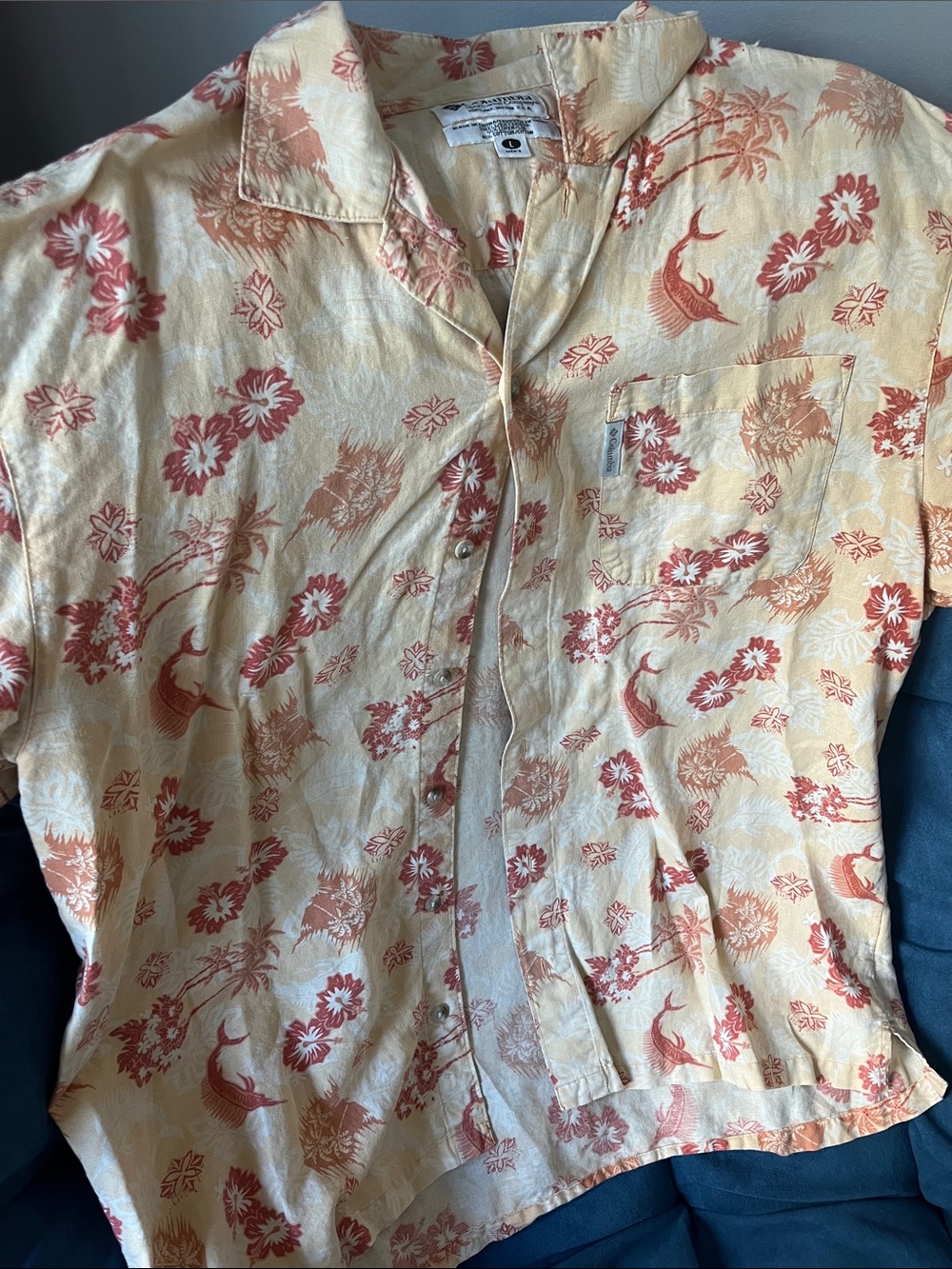 Columbia Men’s Large Cotton/Linen T-shirt - Picture 4 of 4